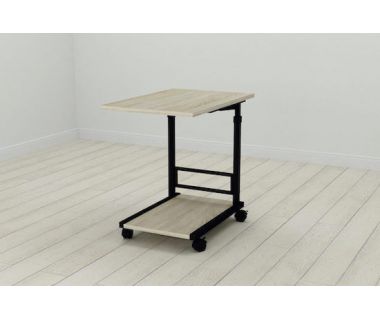 Стіл приставний Ferrum-decor Френу 62x40x60 метал Чорний ДСП Дуб Сонома 16мм (FRD-102508)