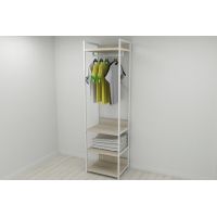 Шафа Гардероб Уні секція 3 серії Конект Ferrum-decor 220x60x50см Білий метал ДСП Дуб Сонома 32 мм (FRD-104533)