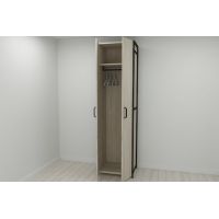 Шафа Гардероб Уні секція 6 серії Конект Ferrum-decor 220x60x50см Чорний метал ДСП Дуб Сонома 16 мм (FRD-104573)