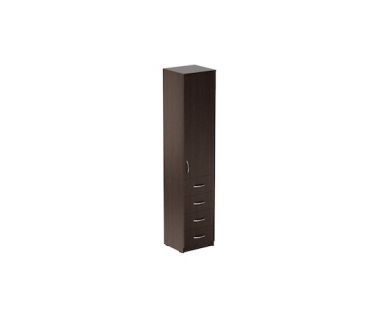 Пенал Анжело Ferrum-decor на 3 полиці з дверима та 4 ящиками 1900x400x380 ДСП Венге Магія 16 мм (FRD-104932)