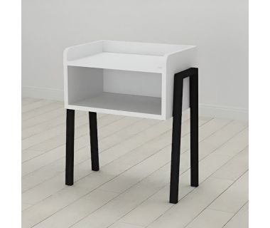 Тумба модульна Ferrum-decor Джузі 540x450x320 метал Чорний ДСП Білий 16 мм (FRD-102968)