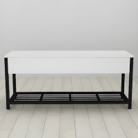 Банкетка с ящиком Ferrum-decor Дрейк 1 550x1000x400 металл Черный ДСП Белый 16 мм (FRD-103045)