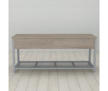 Банкетка с ящиком Ferrum-decor Дрейк 1 550x1000x400 металл Серый ДСП Сонома Трюфель 16 мм (FRD-103063)