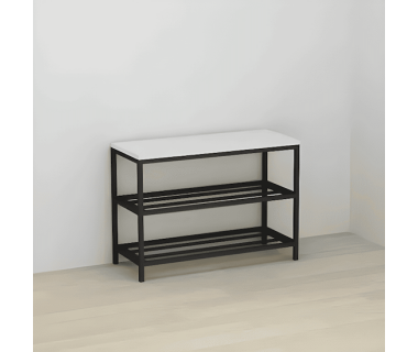 Банкетка універсальна Ferrum-decor Слайм 45x63x26 чорний ДСП Білий 16мм (FRD-104070) Банкетка універсальна Ferrum-decor Слайм 45x63x26 чорний ДСП Білий 16мм (FRD-104070)