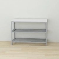 Банкетка універсальна Ferrum-decor Слайм 45x63x26 сірий ДСП Білий 16мм (FRD-104080)