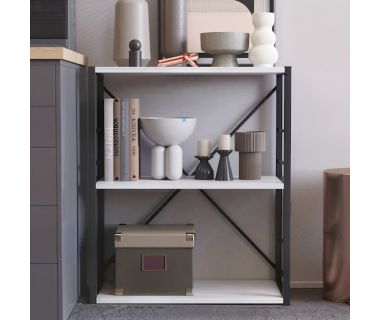 Этажерка 3/60 Ferrum-decor Серии Коннект 75x60x28 черный ДСП Белый 16мм (FRD-104254)