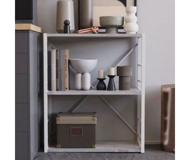 Этажерка 3/60 Ferrum-decor Серии Коннект 75x60x28 белый ДСП Бетон 16мм (FRD-104262)