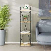 Етажерка 4/34 Ferrum-decor Серії Коннект 120x34x28 чорний ДСП Дуб Артизан 16мм (FRD-104273)
