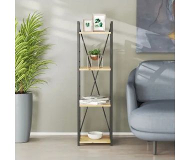 Этажерка 4/34 Ferrum-decor Серии Коннект 120x34x28 черный ДСП Дуб Артизан 16мм (FRD-104273)
