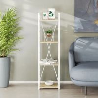 Етажерка 4/34 Ferrum-decor Серії Коннект 120x34x28 білий ДСП Дуб Сонома 16мм (FRD-104280)