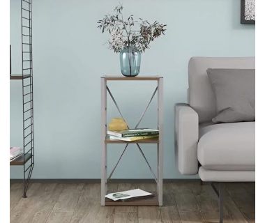 Этажерка 3/34 Ferrum-decor Серии Коннект 73x34x28 серый ДСП Дуб Сонома 16мм (FRD-104304)