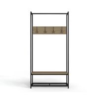 Вешалка напольная Ferrum-decor Трелис 13 180x90x38 черный ДСП Дуб Сонома 16мм (FRD-104328)