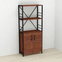 Етажерка 3/60 Ferrum-decor Серії Конект із тумбою 144x60x28 Чорний ДСП Венге (FRD-105534)