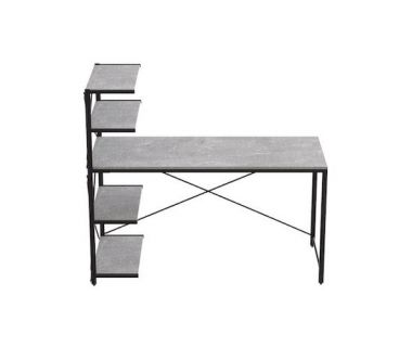 Компьютерный стол Ferrum-decor Джек 75x140x60 Черный ДСП Бетон (FRD-104406)