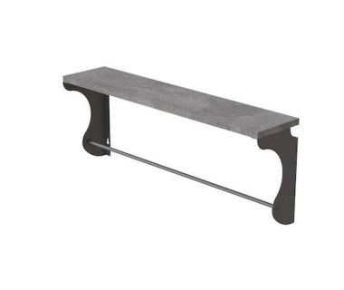 Полка настенная Ferrum-decor Юзибы 270x700x150 металл Серый ДСП Бетон 16 мм (FRD-102715)