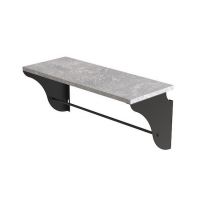 Полка настенная Ferrum-decor Комфи 260x700x240 металл Черный ДСП Бетон 16 мм (FRD-102764)