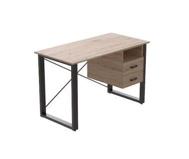 Письмовий стіл із ящиками Ferrum-decor Оскар 750x1400x700 метал Чорний ДСП Артизан 16 мм (FRD-103276)