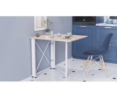 Стіл-книга трансформер Оріон 1 750x810x730 Білий метал ДСП Дуб Сан-Марино 16мм FRD-104605