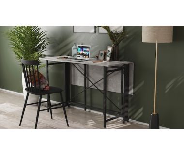 Стол-книга трансформер Орион 3 Ferrum-decor 750x1150x880 Черный металл ДСП Бетон 16 мм (FRD-105087) Стол-книга трансформер Орион 3 Ferrum-decor 750x1150x880 Черный металл ДСП Бетон 16 мм (FRD-105087)