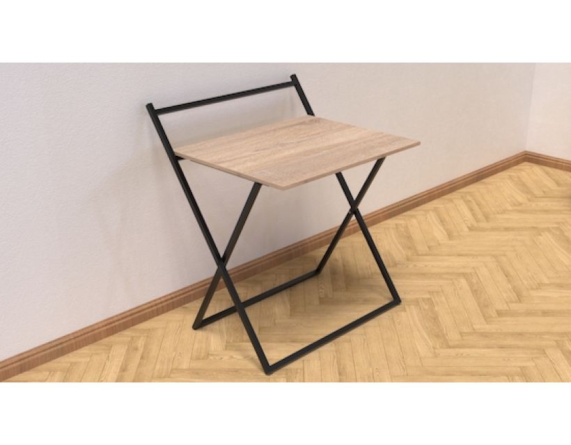 Стол трансформер Компакт 1 Ferrum-decor 750x790x720 Черный металл ДСП Дуб Сонома 16 мм (FRD-104679)