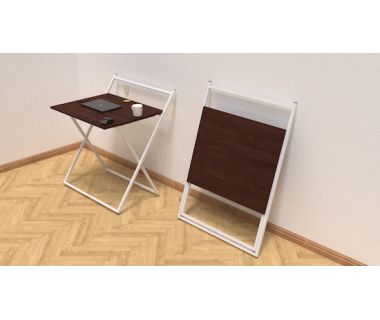 Стіл трансформер Компакт 1 Ferrum-decor 750x790x720 Білий метал ДСП Венге Магія 16 мм (FRD-105403)