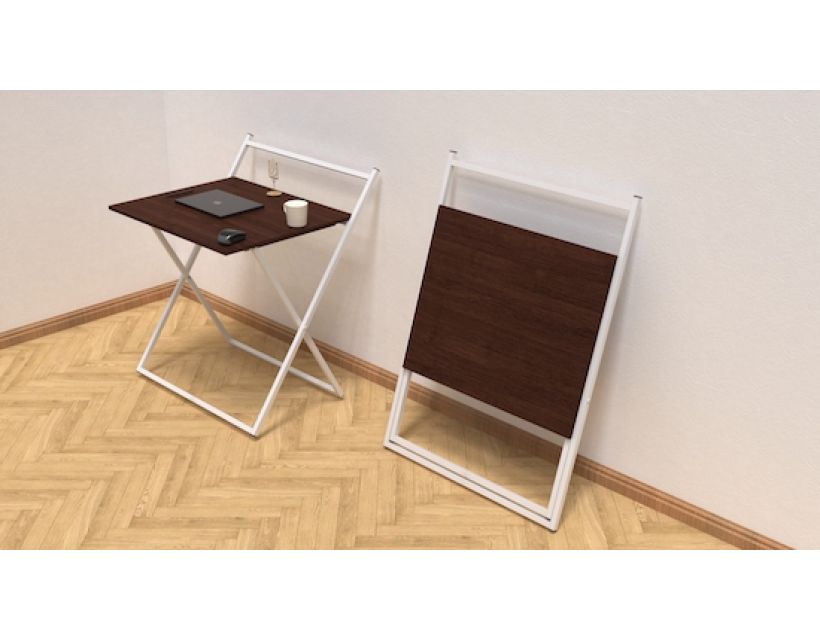 Стіл трансформер Компакт 1 Ferrum-decor 750x790x720 Білий метал ДСП Венге Магія 16 мм (FRD-105403)