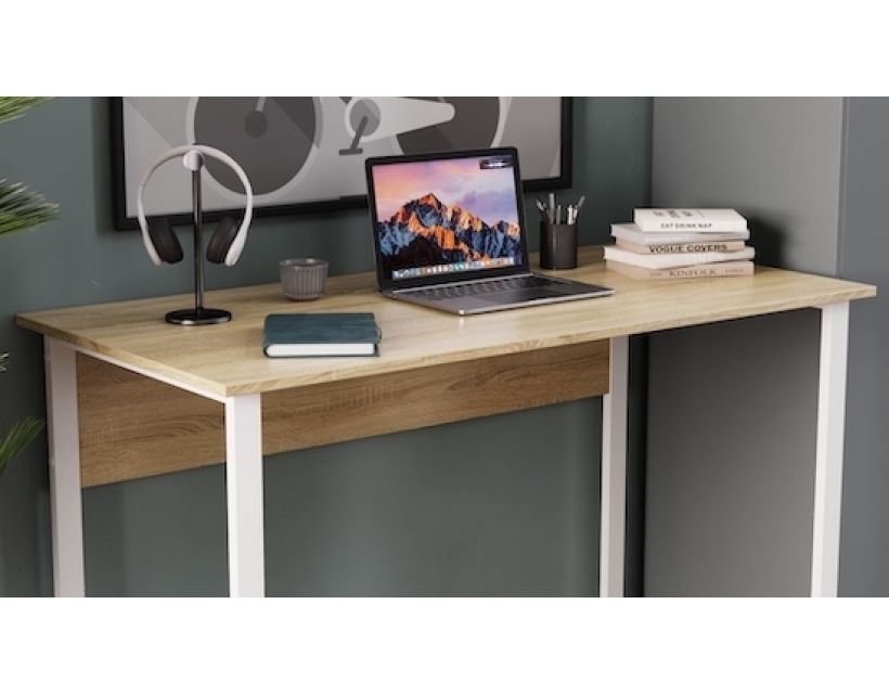 Комп'ютерний стіл Ferrum-decor Курт 75x140x70 білий ДСП Дуб Сонома 16мм (FRD-102247)