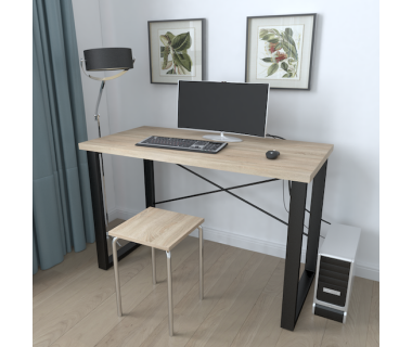 Письмовий стіл Ferrum-decor Драйв 750x1200x600 Чорний метал ДСП Дуб Сонома 32 мм (FRD-103320)