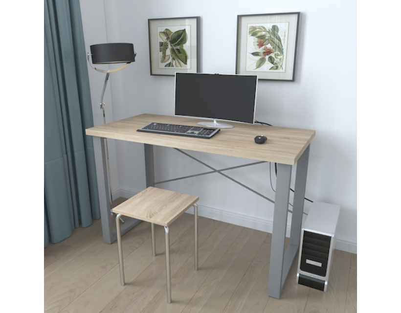 Письменный стол Ferrum-decor Драйв 750x1000x600 Серый металл ДСП Дуб Сонома 32 мм (FRD-103306)