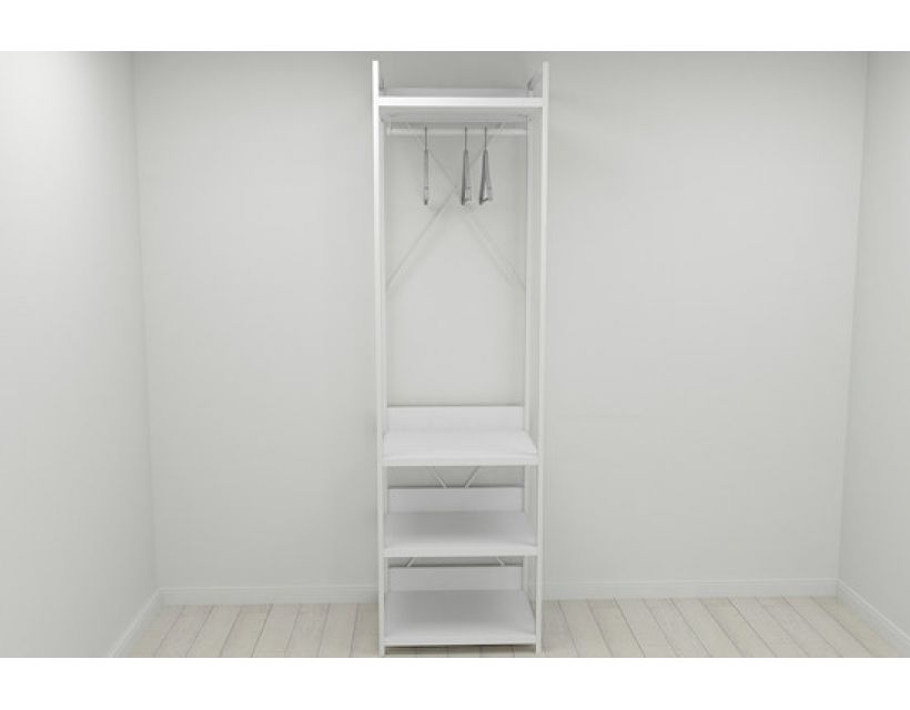 Шафа Гардероб Уні секція 3 серії Коннект Ferrum-decor 220x60x50см Білий метал ДСП Білий 32 мм (FRD-104531)