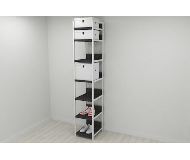 Шкаф Гардероб Уни секция 4 серии Коннект Ferrum-decor 220x40x50см Белый металл ДСП Венге Магия 32 мм (FRD-104556)