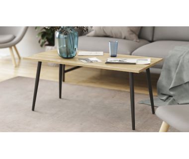 Стіл журнальний Монтана Ferrum-decor 45x100x50 Чорний метал ДСП Дуб Сонома 16 мм (FRD-106714)