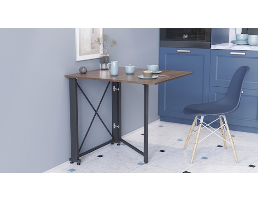 Стіл-книга трансформер Оріон 1 Ferrum-decor 750x810x730 Чорний метал ДСП Дуб Сонома Трюфель 16 мм (FRD-104601)