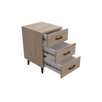 Тумба Вива 3 на конусных ножках Ferrum-decor 56,5x35x40 Черный металл ДСП Дуб Сан-Марино 16 мм (FRD-106822)