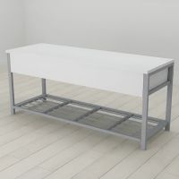 Банкетка з ящиком Ferrum-decor Дрейк 1 550x1000x400 метал Сірий ДСП Білий 16 мм (FRD-103059)