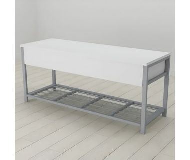 Банкетка с ящиком Ferrum-decor Дрейк 1 550x1000x400 металл Серый ДСП Белый 16 мм (FRD-103059)