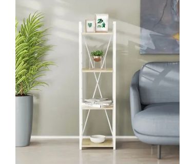 Етажерка 4/34 Ferrum-decor Серії Коннект 120x34x28 білий ДСП Дуб Сонома 16мм (FRD-104280)