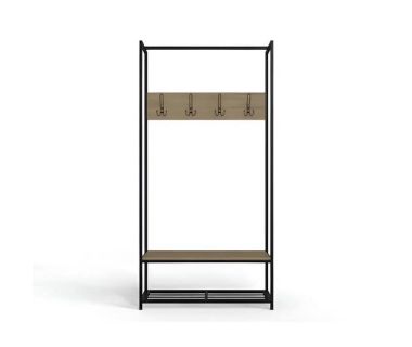 Вешалка напольная Ferrum-decor Трелис 13 180x90x38 черный ДСП Дуб Сонома 16мм (FRD-104328)