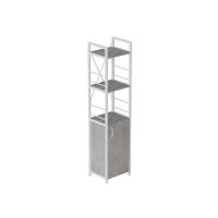Этажерка 3/34 Ferrum-decor Серии Конект с тумбой 144x34x28 Белый ДСП Бетон (FRD-104434)