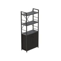 Этажерка 3/60 Серии Конект с тумбой 144x60x28 Черный ДСП Сосна Кембра FRD-104444