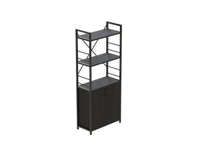 Этажерка 3/60 Серии Конект с тумбой 144x60x28 Черный ДСП Сосна Кембра FRD-104444