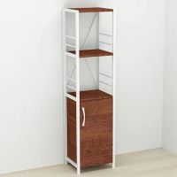 Этажерка 3/34 Ferrum-decor Серии Конект с тумбой 144x34x28 Белый ДСП Венге (FRD-105529)