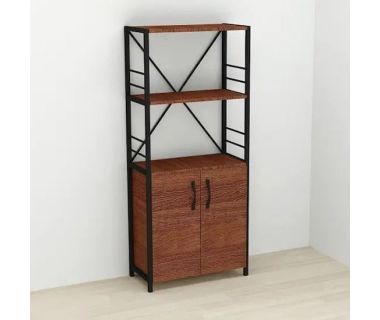 Этажерка 3/60 Ferrum-decor Серии Конект с тумбой 144x60x28 Черный ДСП Венге (FRD-105534)