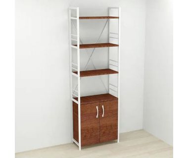 Этажерка 4/60 Ferrum-decor Серии Конект с тумбой 179x60x28 Белый ДСП Венге (FRD-105538)