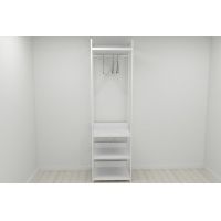 Шафа Гардероб Уні секція 3 серії Коннект Ferrum-decor 220x60x50см Білий метал ДСП Білий 32 мм (FRD-104531)