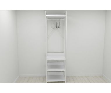 Шкаф Гардероб Уни секция 3 серии Коннект Ferrum-decor 220x60x50см Белый металл ДСП Белый 32 мм (FRD-104531)