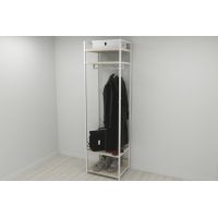 Шафа Гардероб Уні секція 2 серії Конект Ferrum-decor 220x60x50см Білий метал ДСП Дуб Сонома 32 мм (FRD-104545)