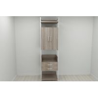 Шафа Гардероб Уні секція 5 серії Конект Ferrum-decor 220x60x50см Білий метал ДСП Дуб Сонома Трюфель 32 мм (FRD-104522)