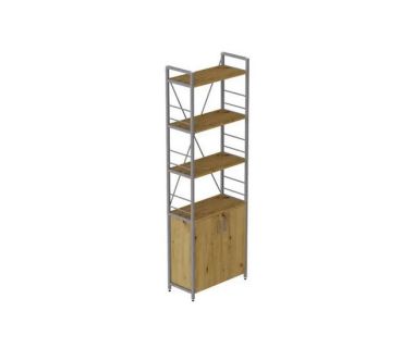 Этажерка 4/60 Ferrum-decor Серии Конект с тумбой 179x60x28 Серый ДСП Артизан (FRD-102482)
