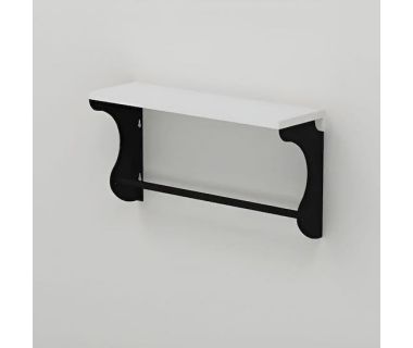 Полка настенная Ferrum-decor Юзибы 270x700x150 металл Черный ДСП Белый 16 мм (FRD-102695)